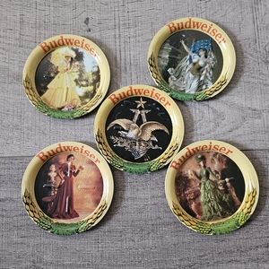 Vintage budweiser beer metal coasters